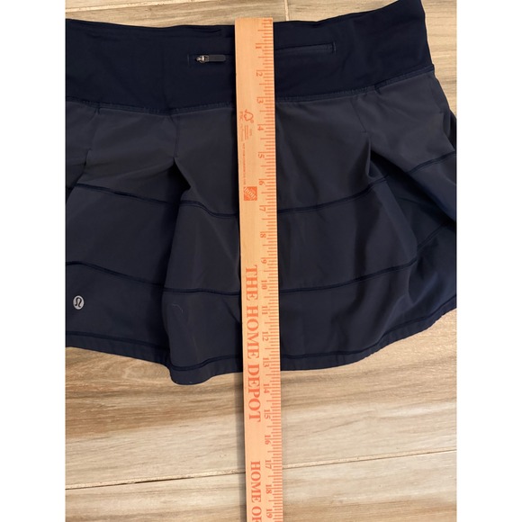 Lululemon Pace Rival Skirt Tall Navy Blue Pleated Tennis Golf Skort Size 10 - Picture 6 of 7